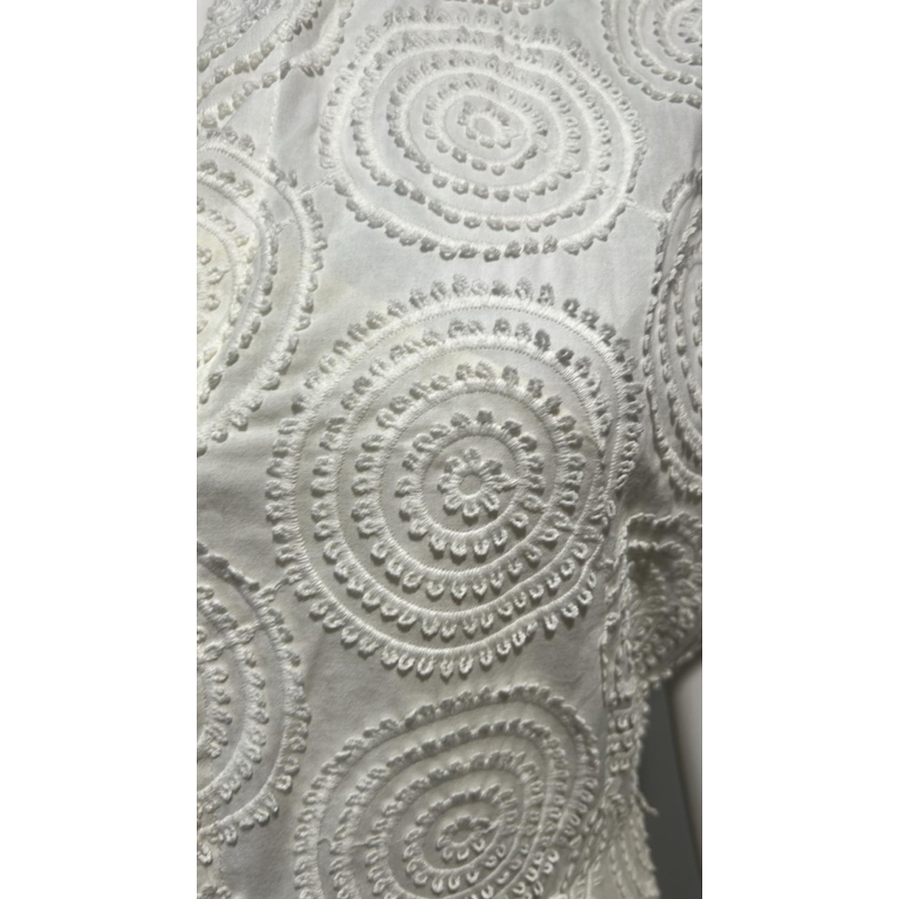 Akris Punto Cream Circle Loop Embroidery Dress Size 6 ** no belt - Picture 7 of 9